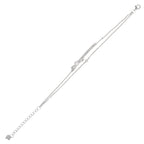 Twinkling Arc Pearl Chain Silver Bracelet | 925 Silver Bracelet