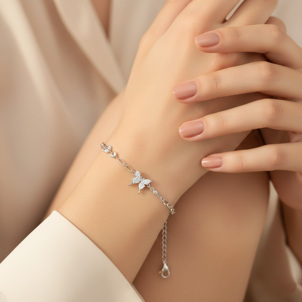 Sweet Dreams Butterfly Silver Bracelet | Silver Butterfly Bracelet