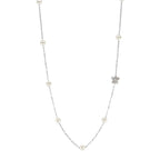 Dainty Butterfly and Pearl Silver Pendant | Butterfly Chain Pendant