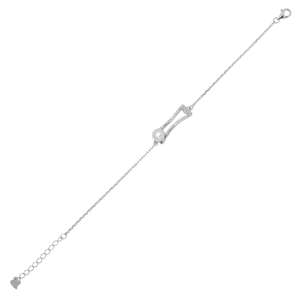 Pearl Embrace Silver Chain Bracelet | 925 Bracelet for women