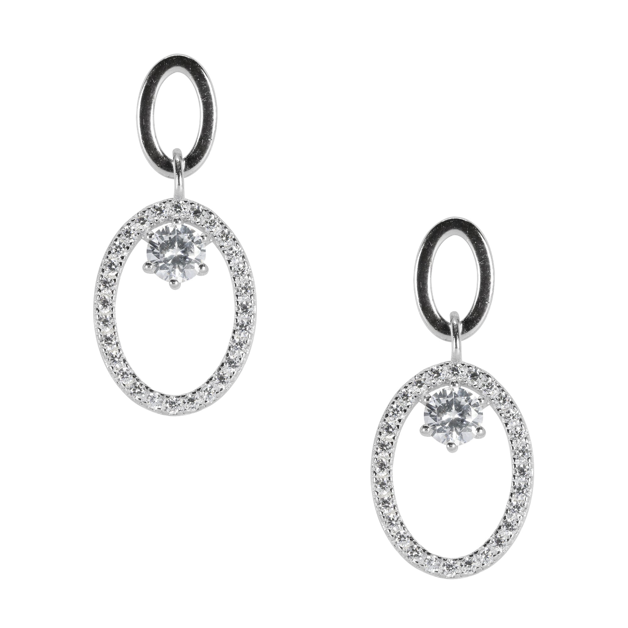 Tiny Sparkle Drop Silver Earrings | 925 Silver Earring for women