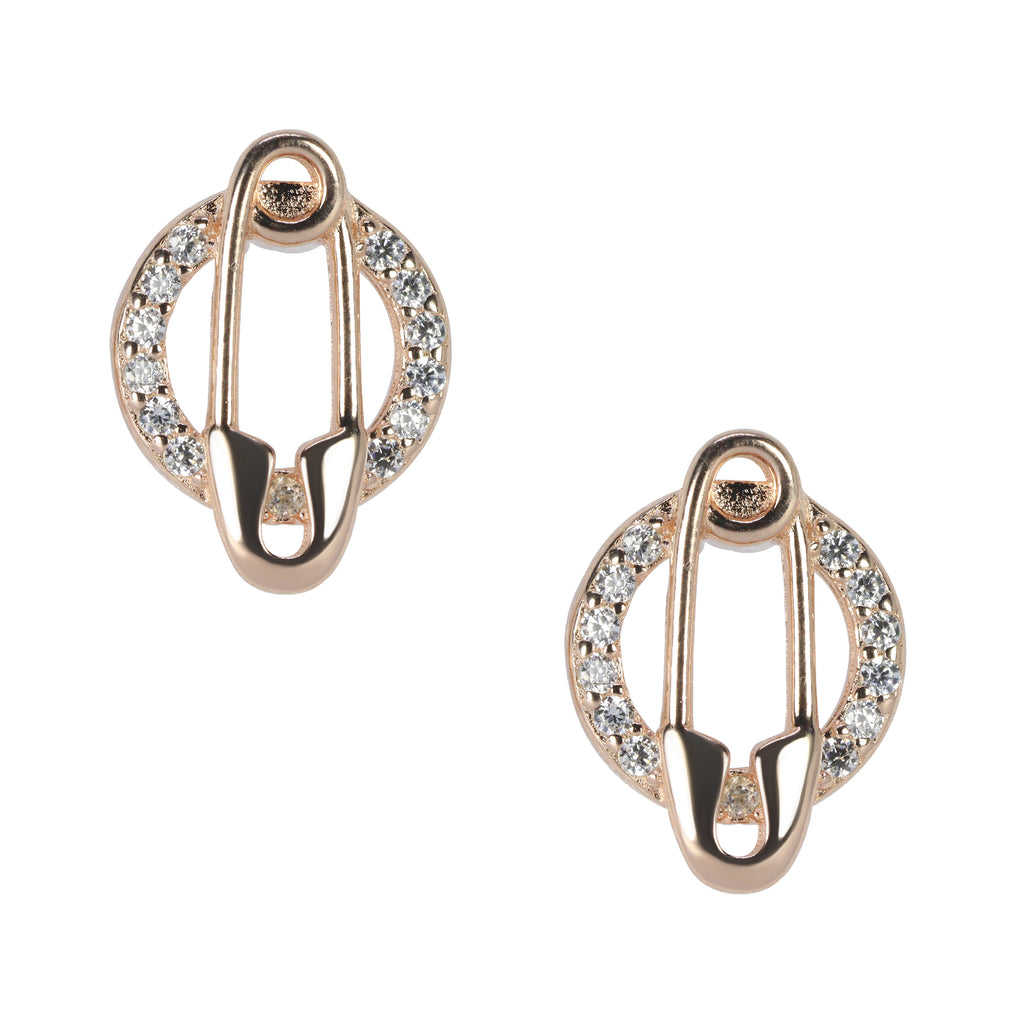Modern Twist Sparkle Huggie Studs | Sterling Silver Earrings For Women