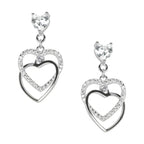 Romantic Interlocking Heart Dangle Earrings | Silver Heart Earring for Women | Valentine Gift
