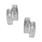 Midnight Sparkle Silver Huggies | Silver Earring Cuffs For Women