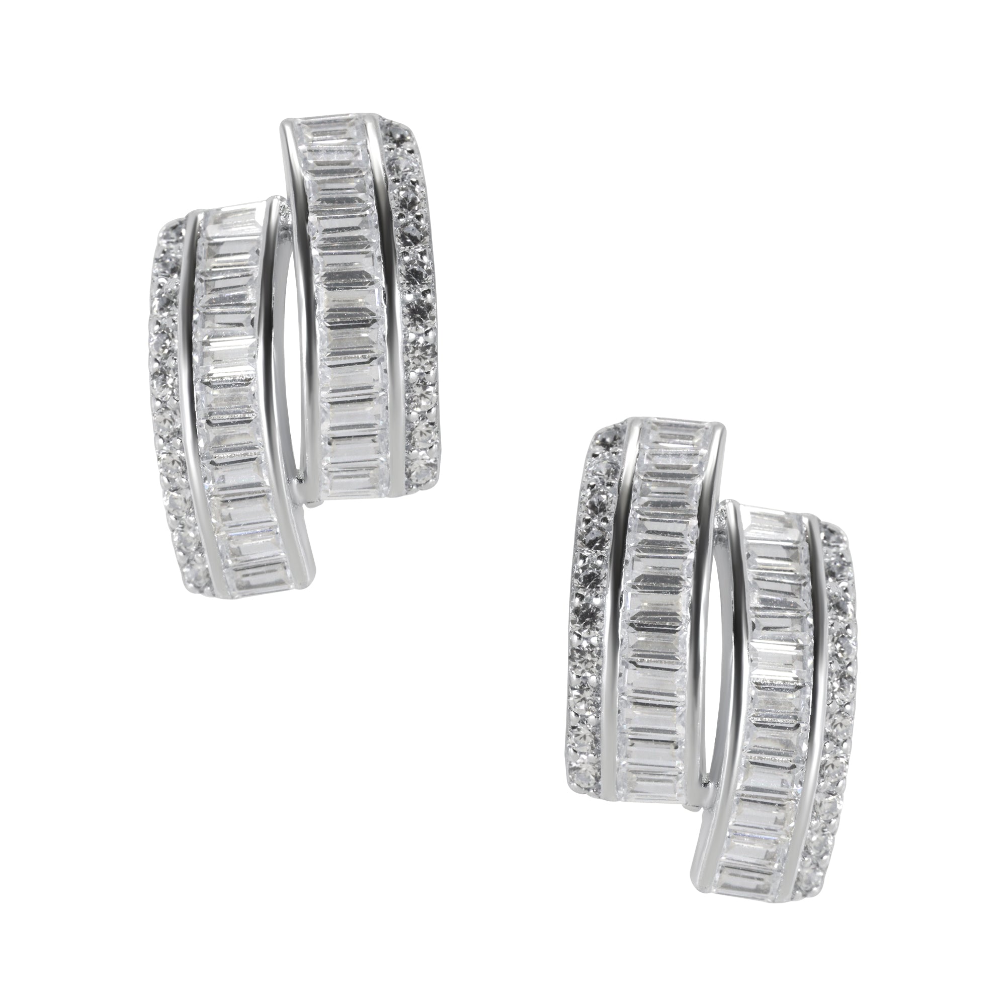 Midnight Sparkle Silver Huggies | Silver Earring Cuffs For Women