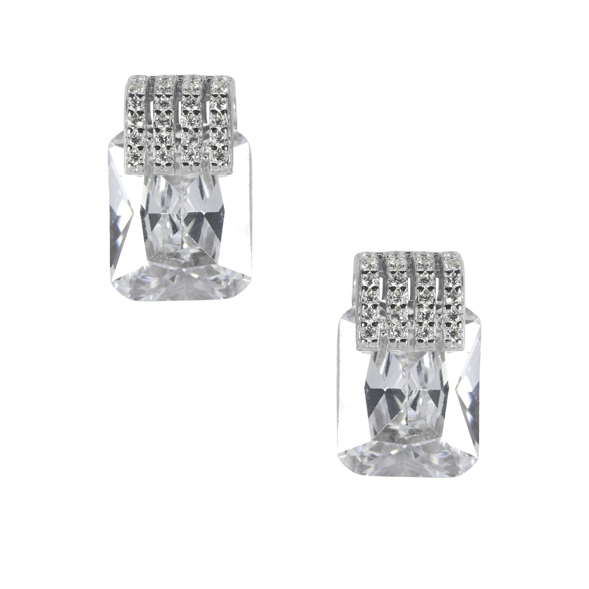 Brilliant Silver Square Stud | 925 Silver Earring for women