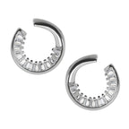 Twinkling Curve Silver Baguette Studs | Silver Earring For women | Silver Jewellery For Women