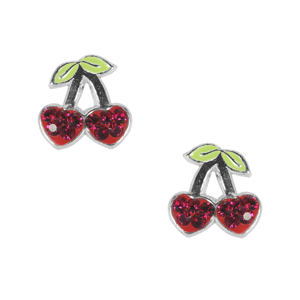 Twinkly Tiny Cherry Silver Set | Silver Jewellery For Kids