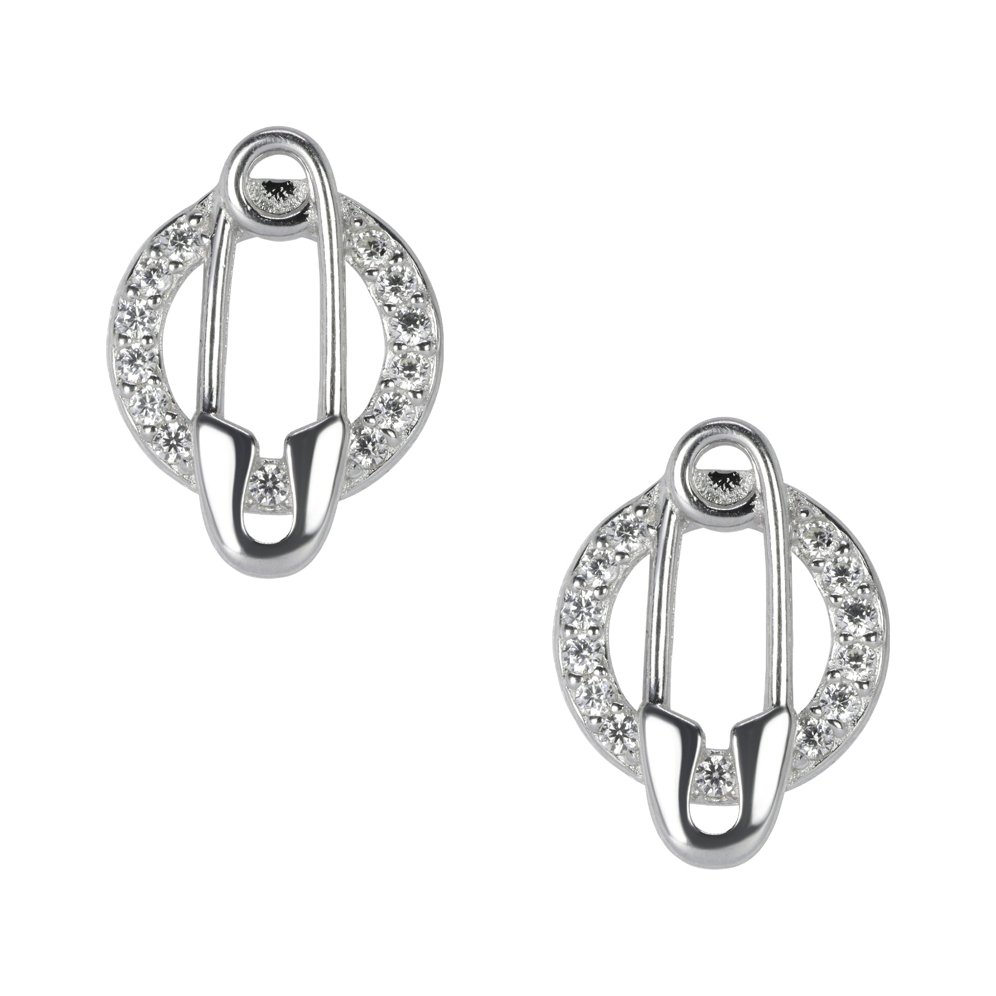 Modern Twist Sparkle Huggie Studs | Sterling Silver Earrings For Women
