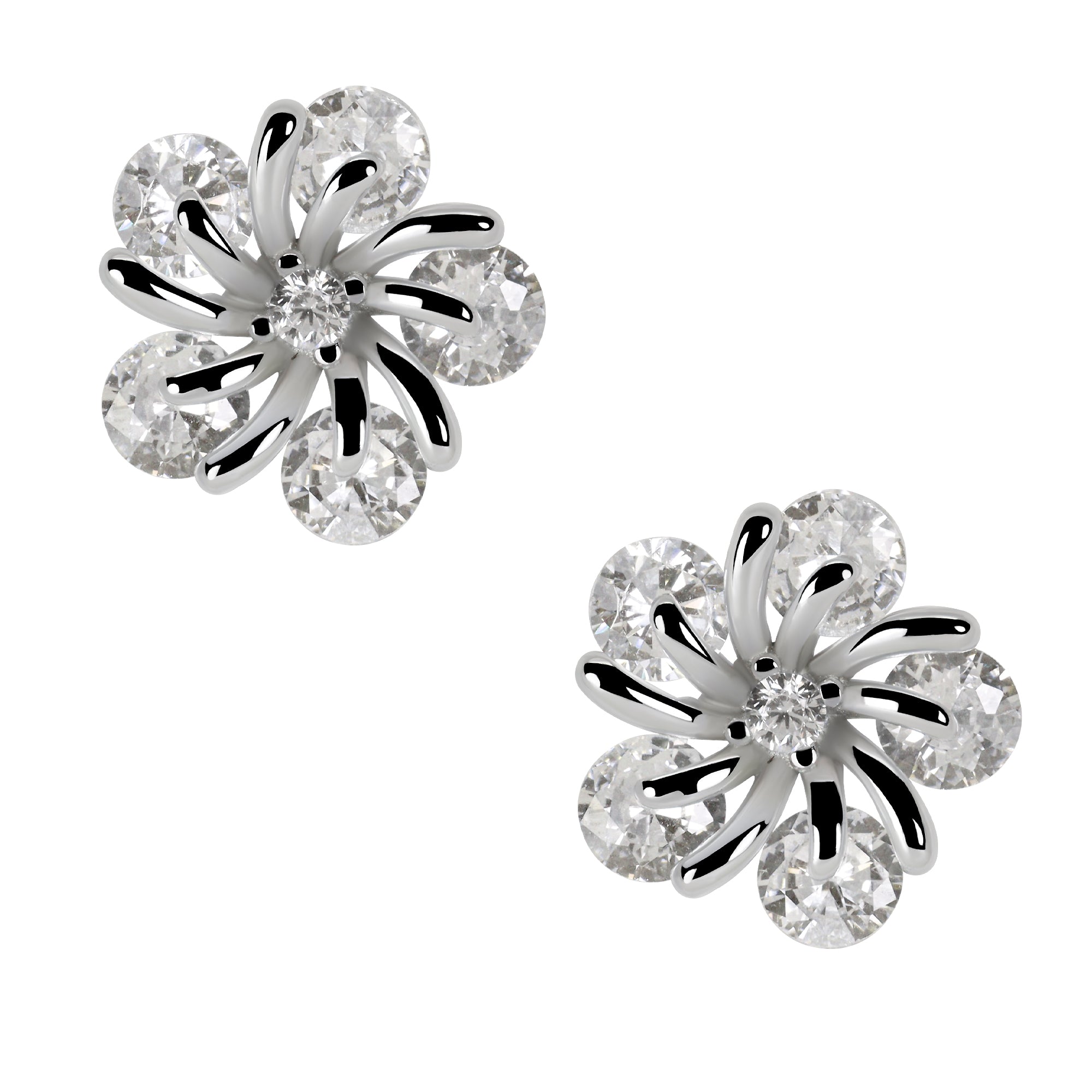 Silver Whisper Flower Earring