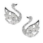 Graceful Swan Stud Earrings | Silver Stud Earring