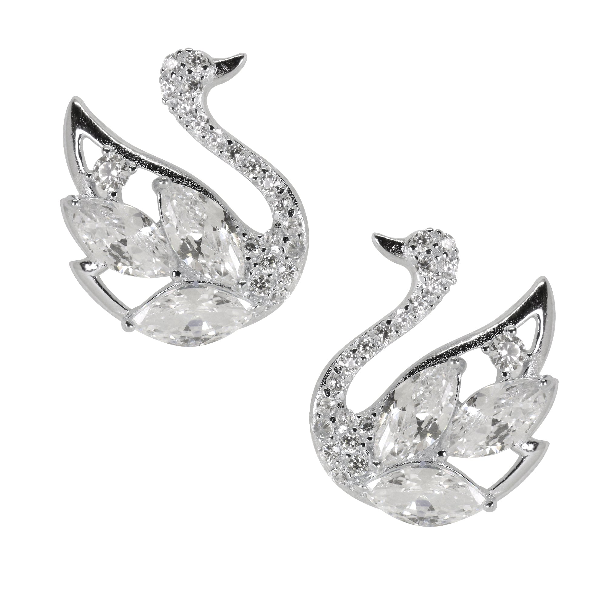 Graceful Swan Stud Earrings