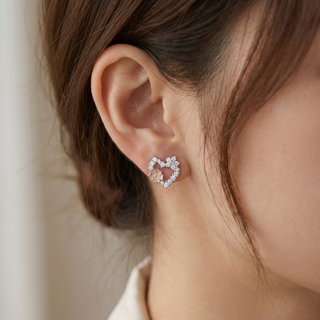 Sterling Silver Floral Studs for Women