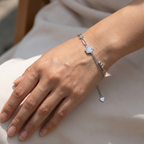 Little Pearl Clover Silver Bracelet | Silver Pearl MOP Bracelet