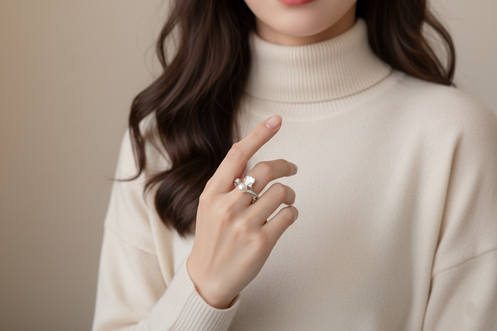 Dainty 925 Sterling Silver Pearl Ring