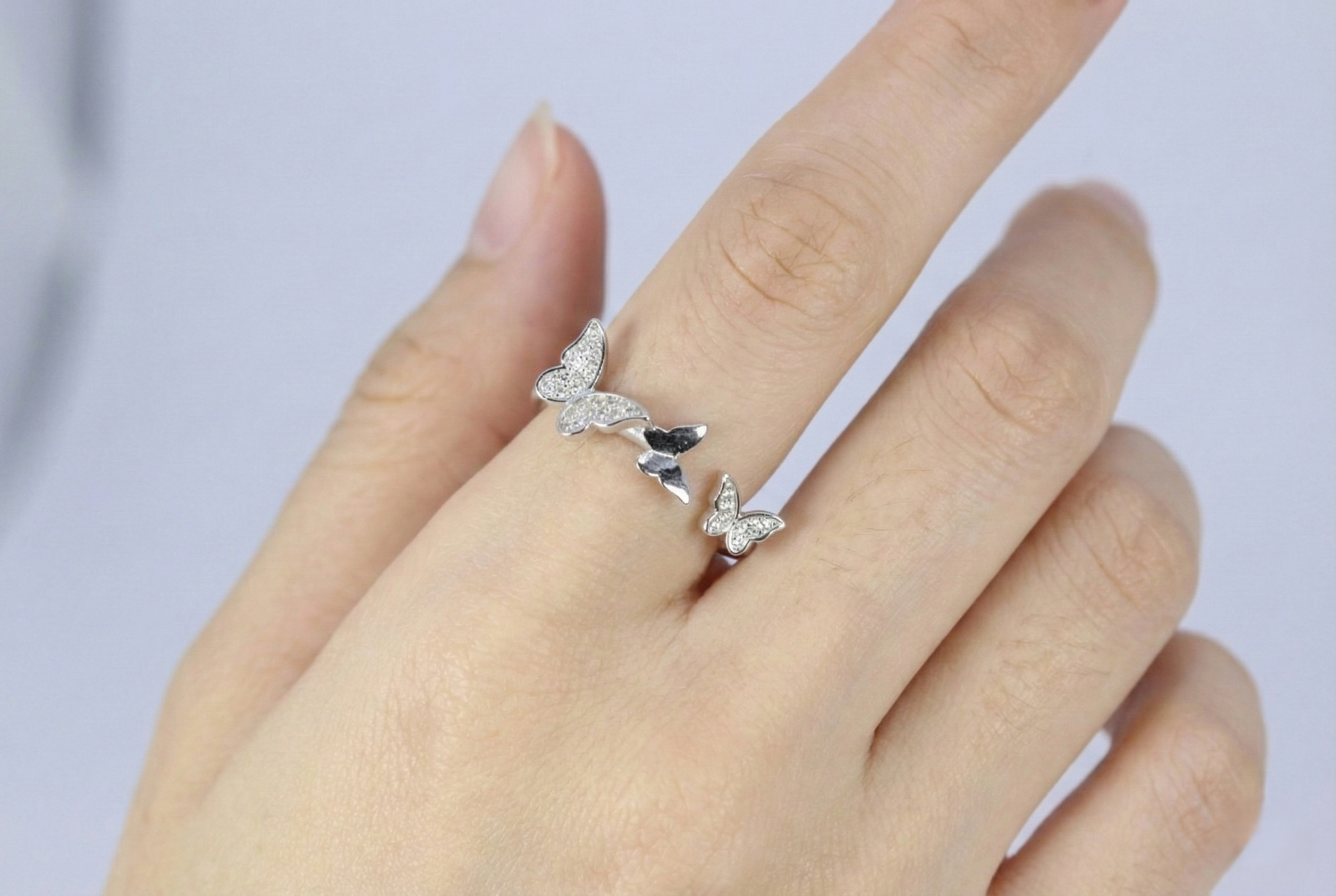 Silver Butterfly Grace Ring