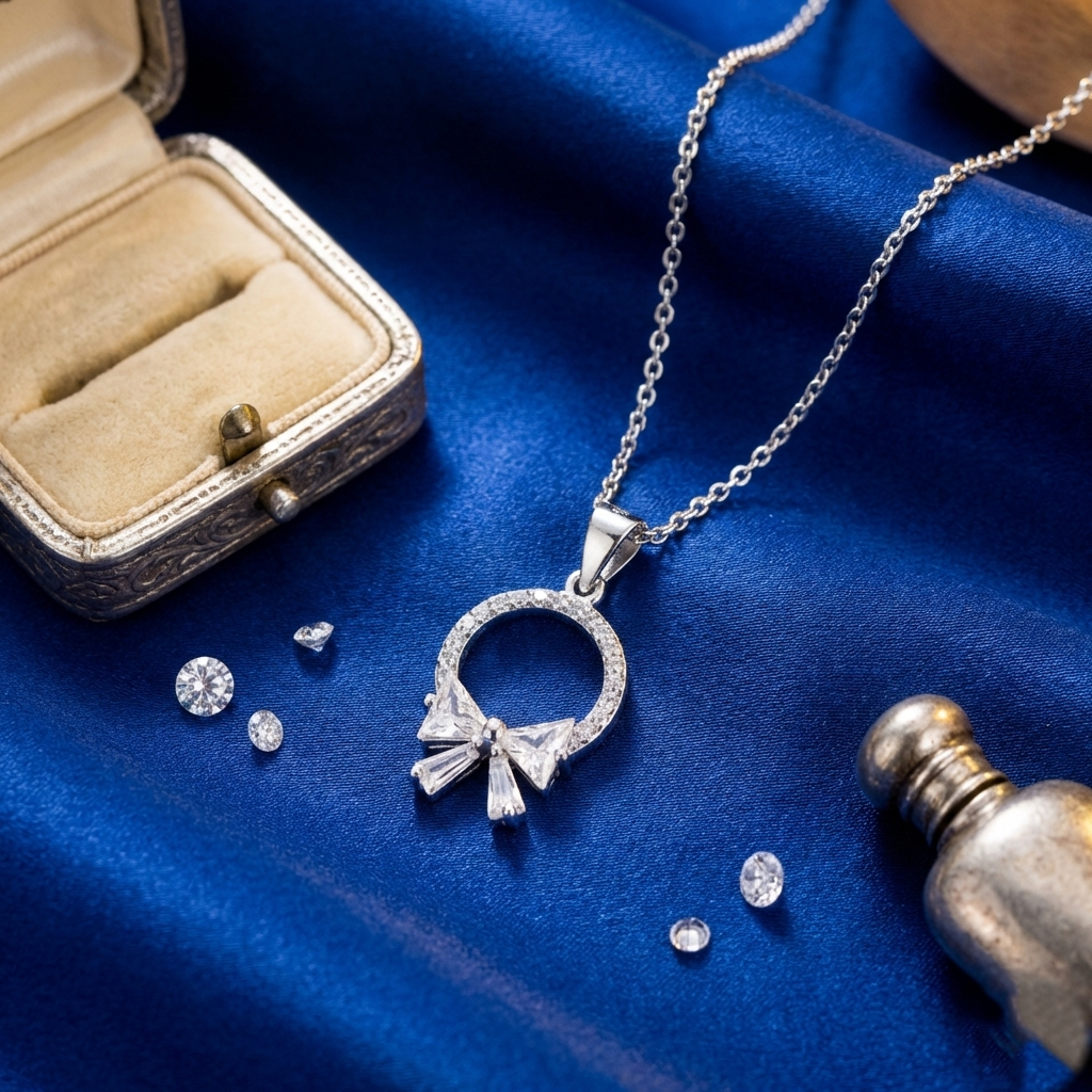 Silver Elegant Bow Pendant | 925 Silver Pendant for Women | Valentine's Day
