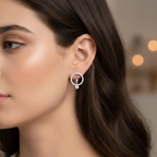 Orbit Pave Silver Studs | 925 Silver Earring For Women