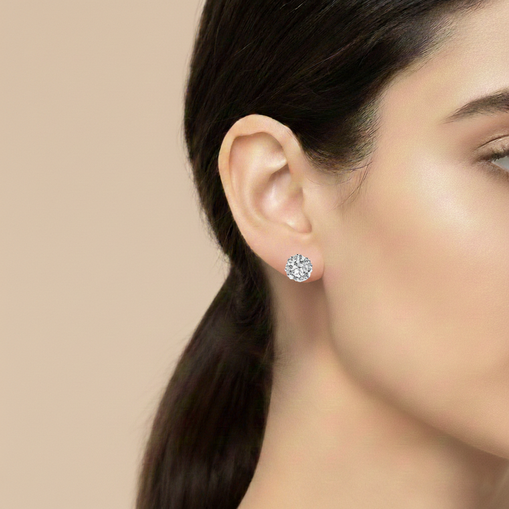 Luxurious Statement Silver Stud Earrings | Sterling Silver Jewellery For Women