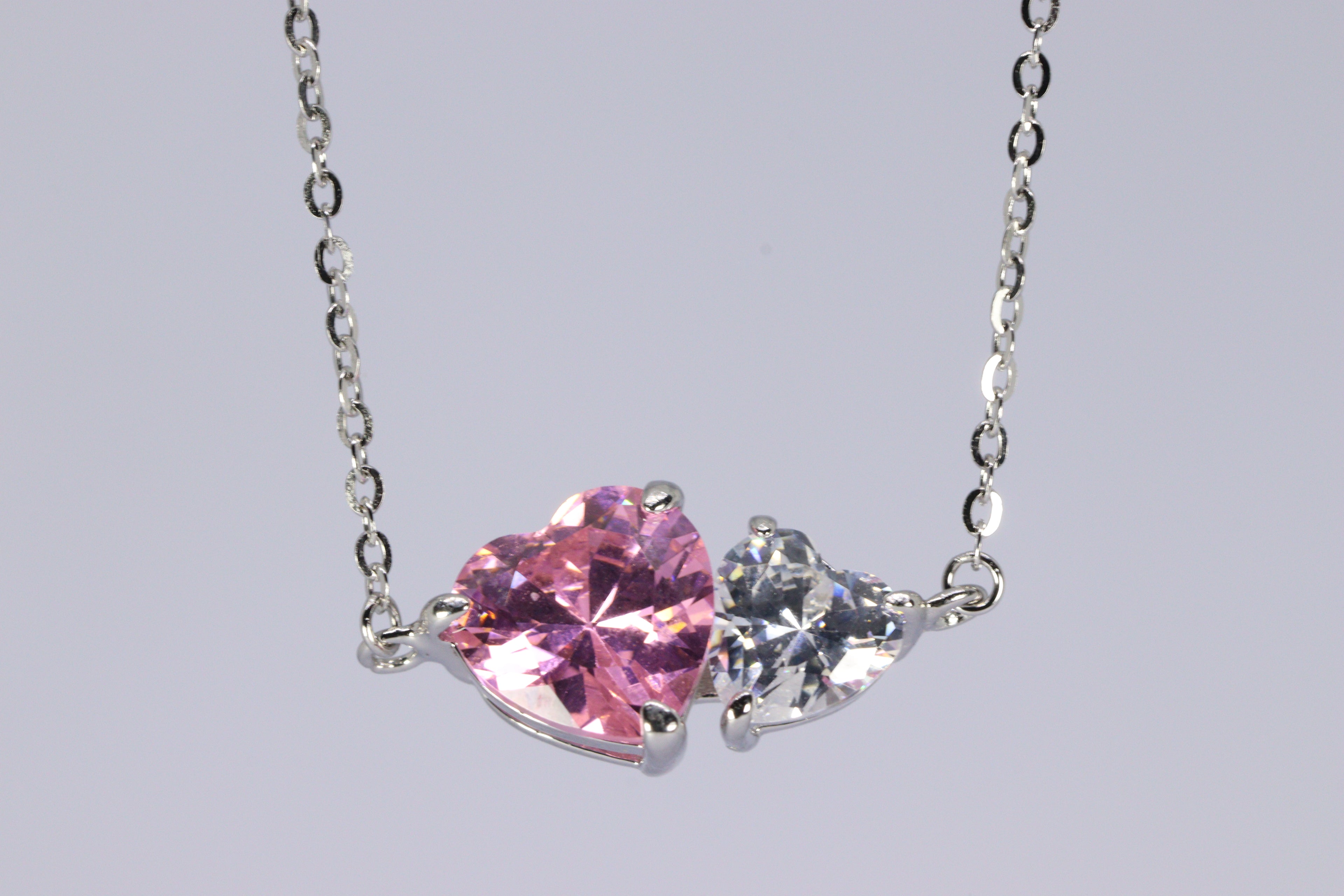 Double the Love Sparkle Silver Pendant