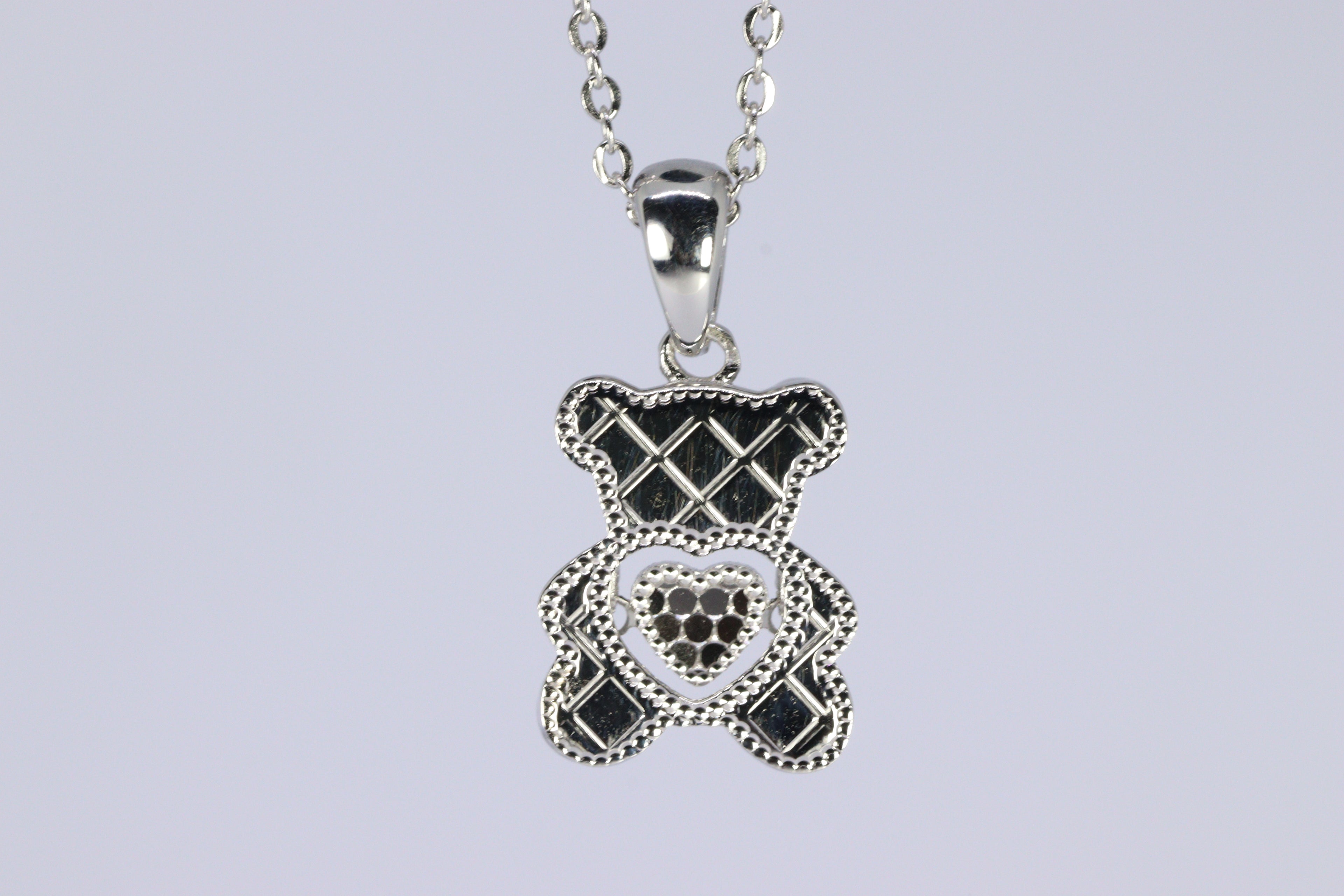 The Forever Friend Bear Silver Pendant