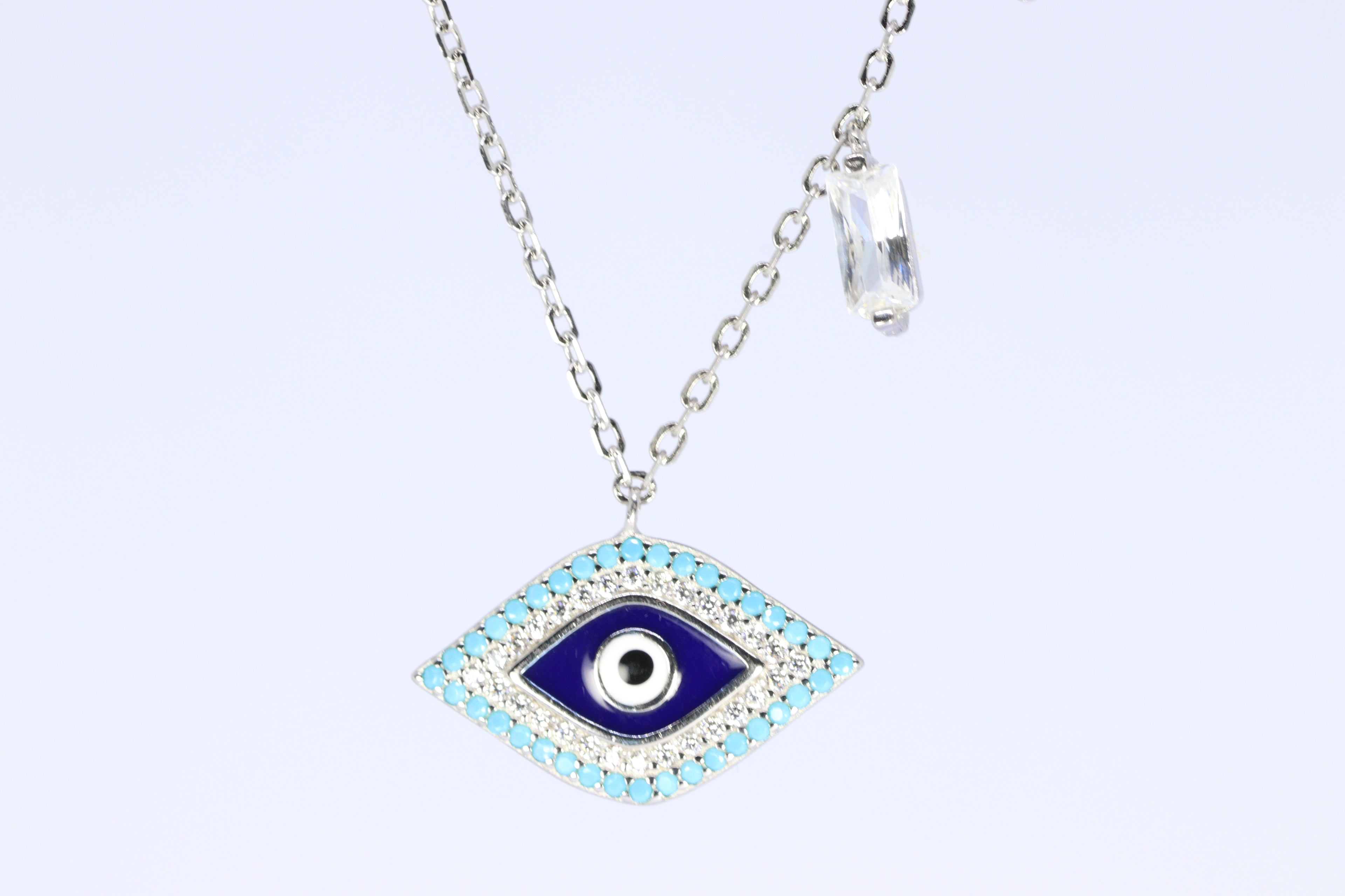 Baguette Drop Evil Eye Charm