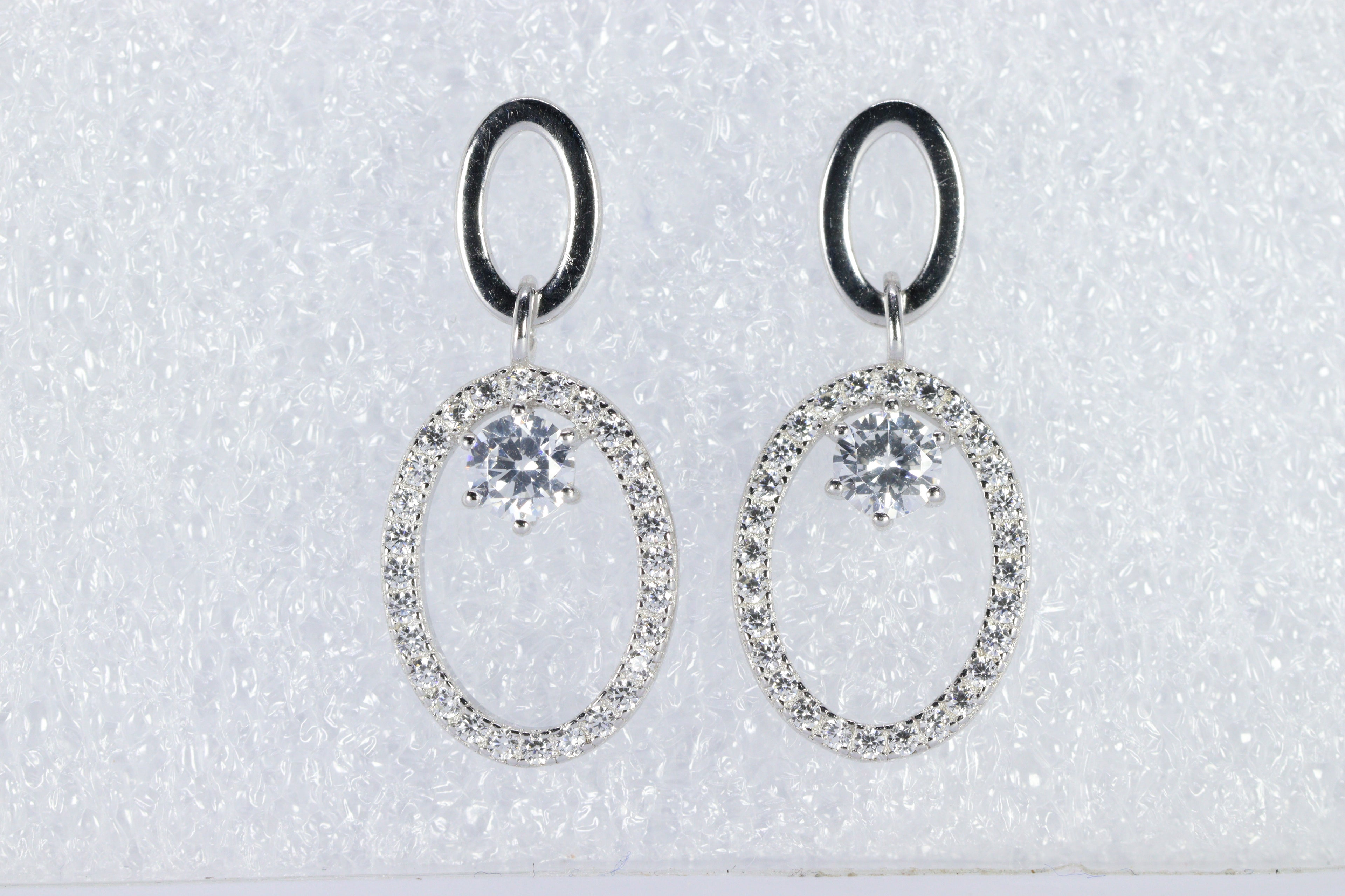 Tiny Sparkle Drop Silver Earrings
