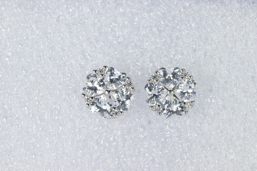 Luxurious Statement Silver Stud Earrings