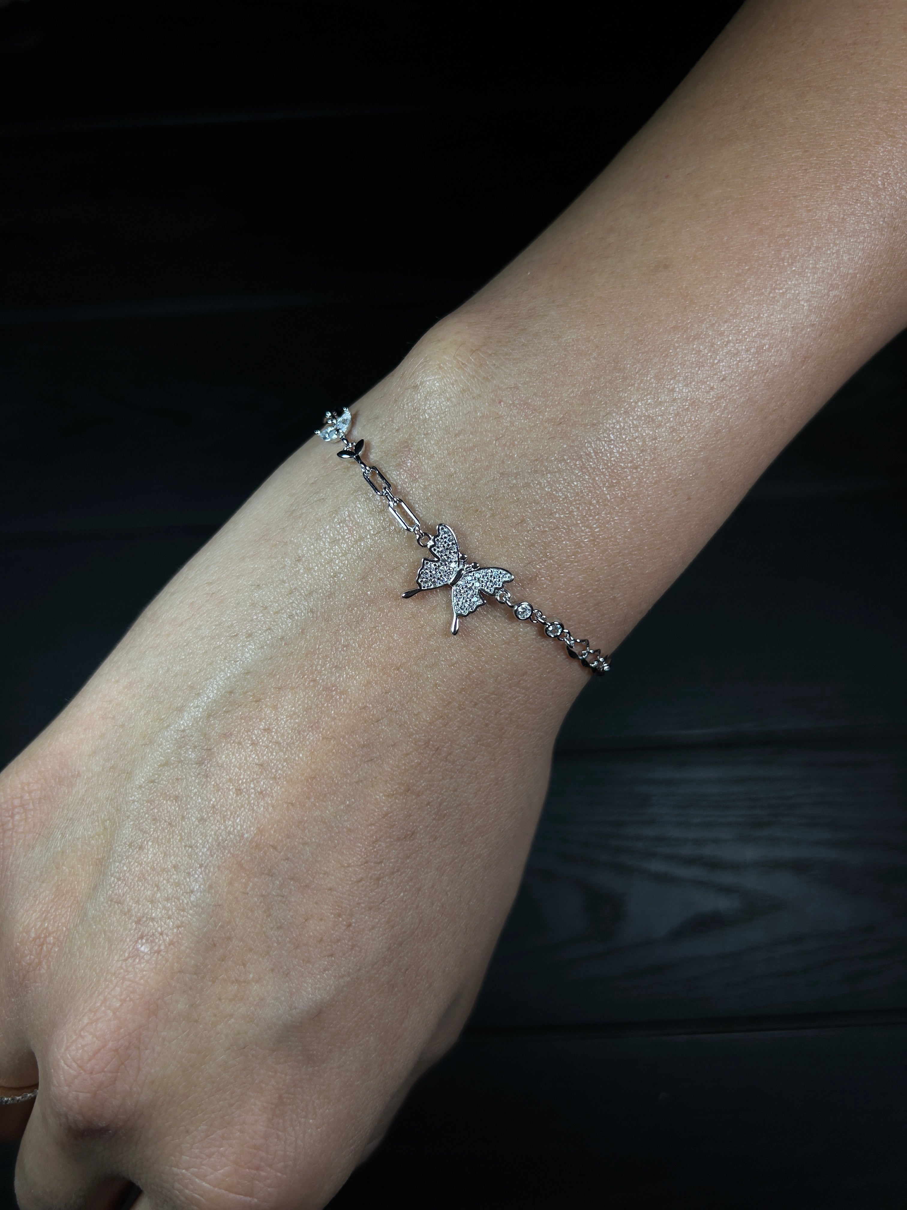 Sweet Dreams Butterfly Silver Bracelet