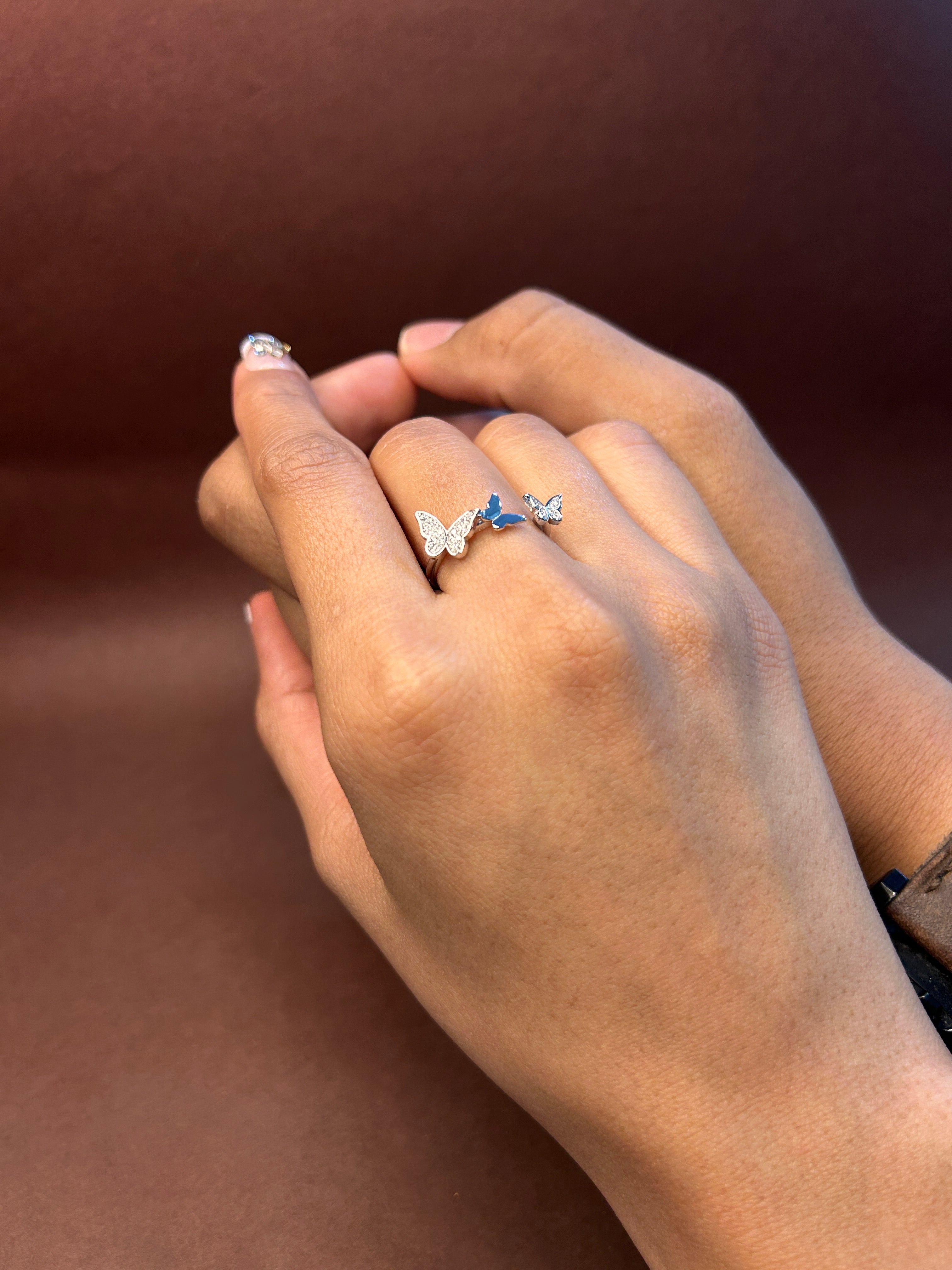 Silver Butterfly Grace Ring