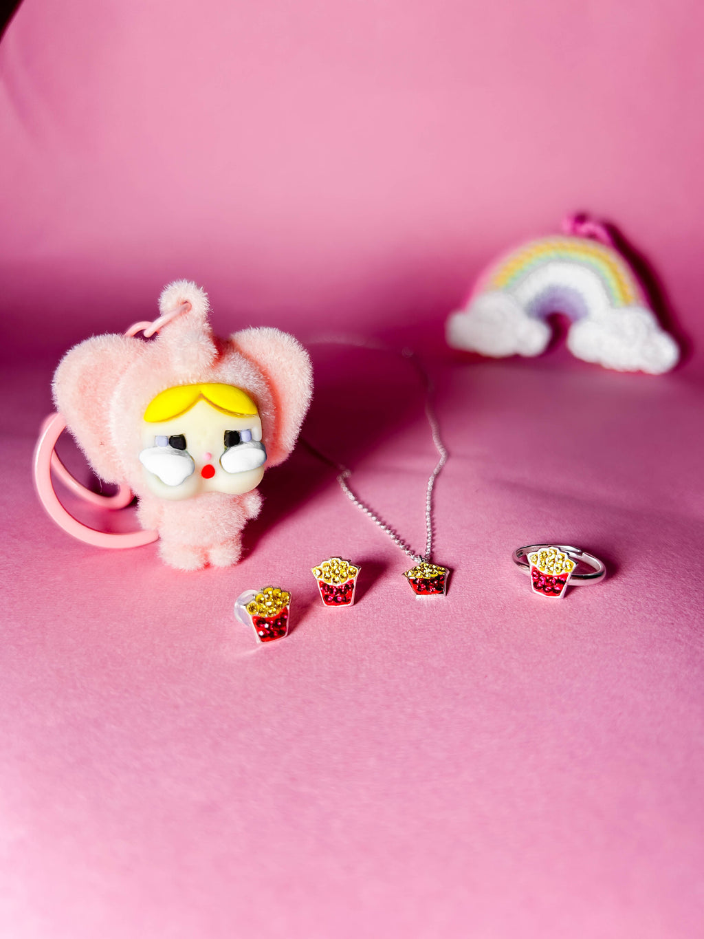 Popcorn Princess Tiny Jewelry Silver Set