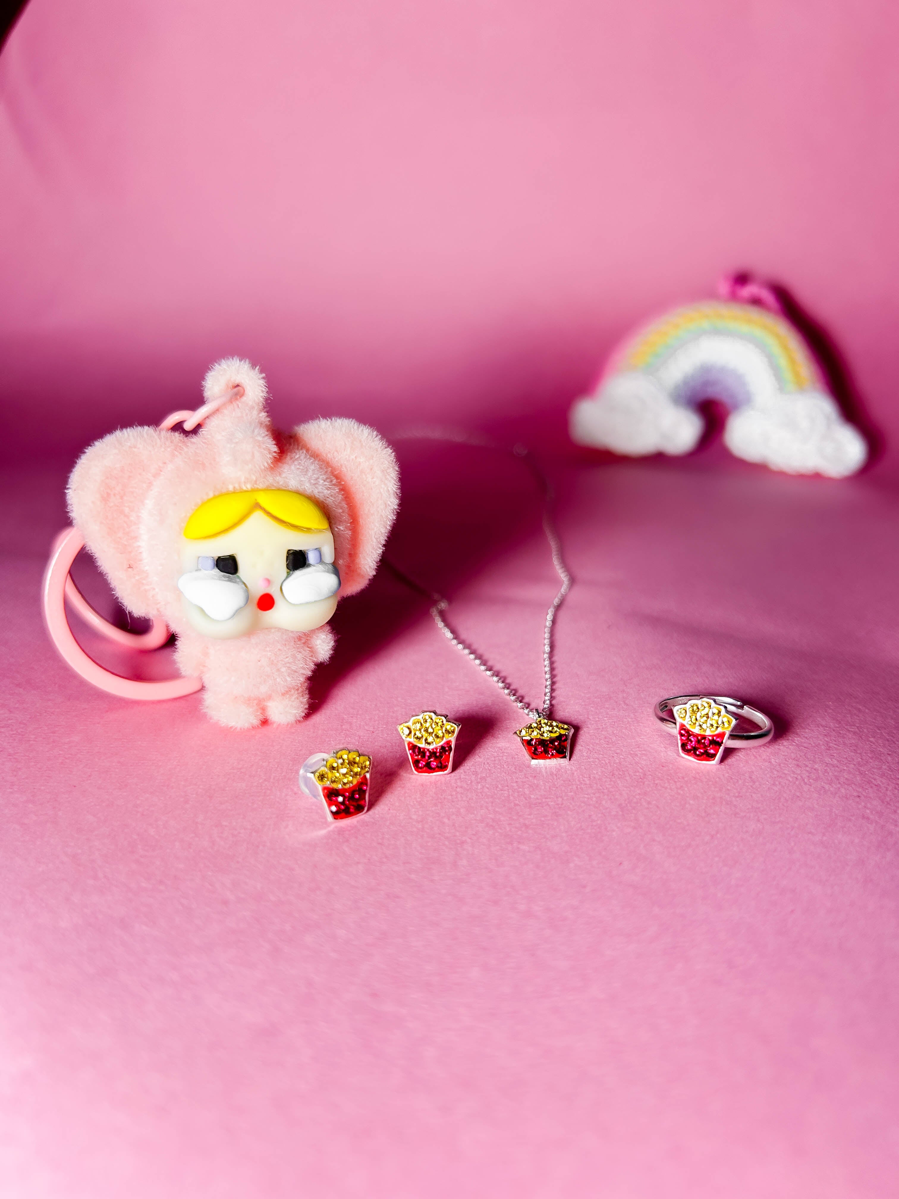 Popcorn Princess Tiny Jewelry Silver Set