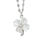 White Wish Clover Silver Pendant | 925 Silver Mop Pendant