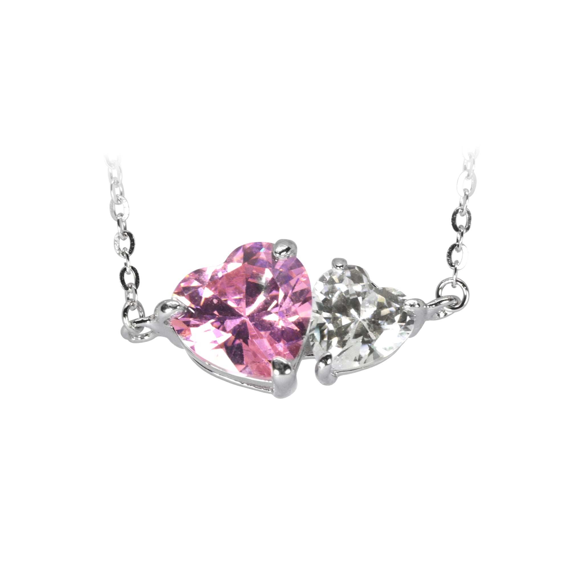 Double the Love Sparkle Silver Pendant | Silver Heart Pendant for Women