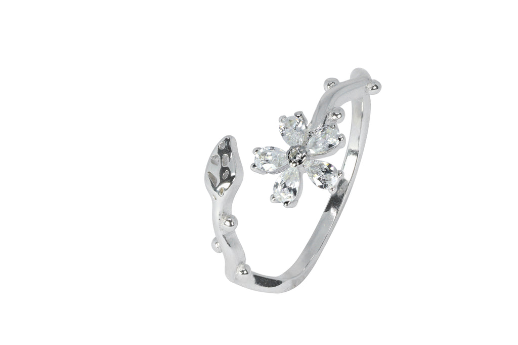 Dainty Sterling Silver Flower Ring