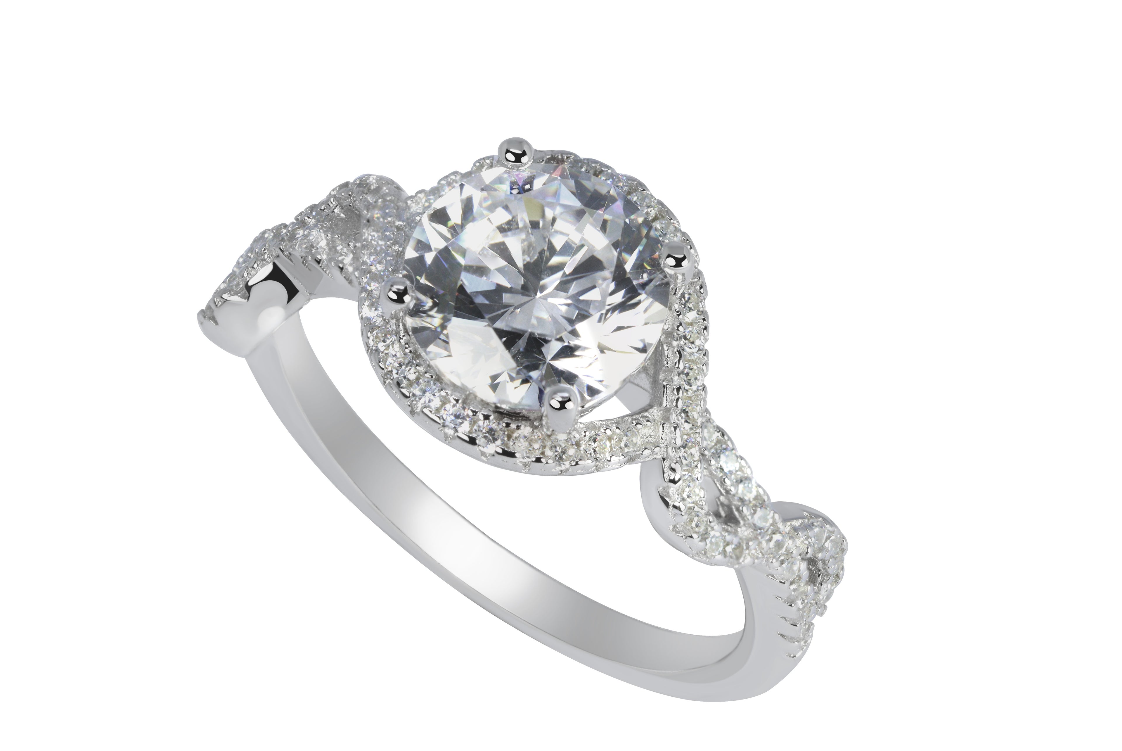 Dazzling Love Knot Promise Silver Ring