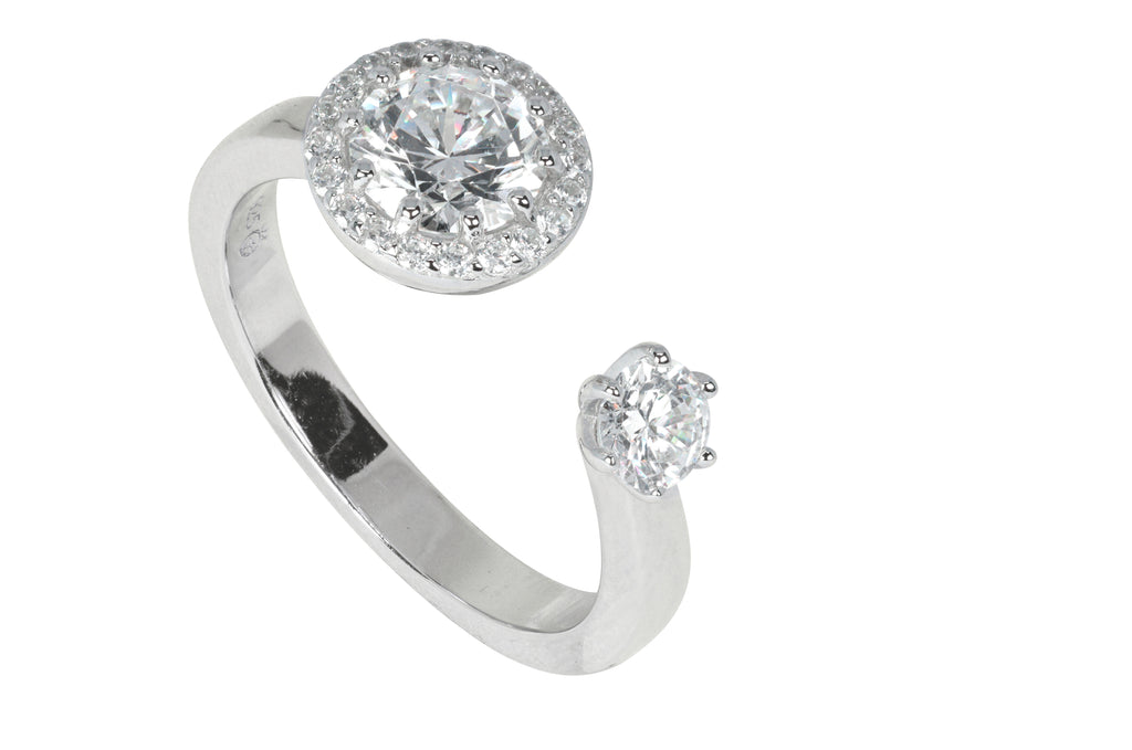 Twisted Fate: Open Band Promise Silver Ring