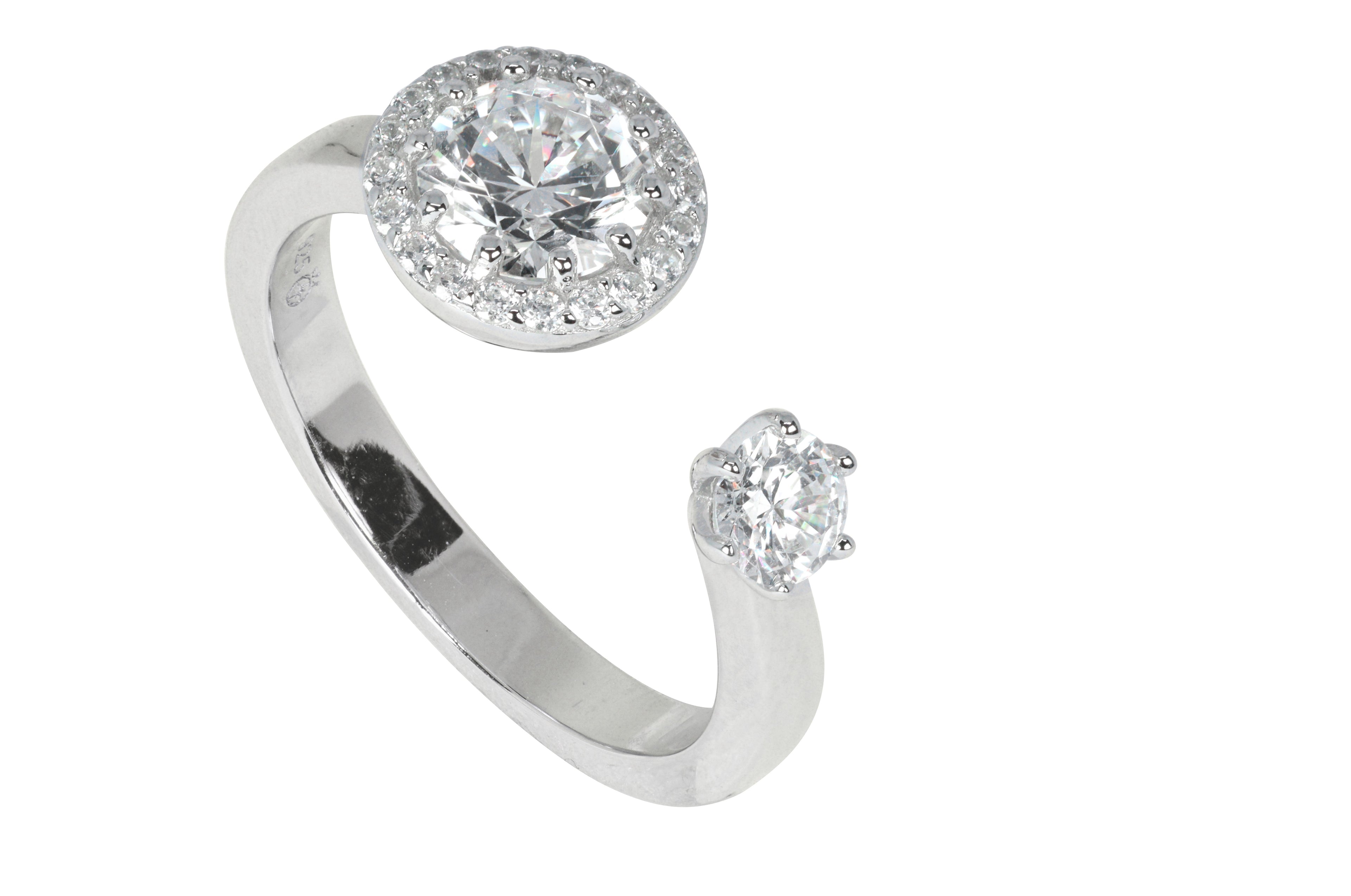 Twisted Fate: Open Band Promise Silver Ring