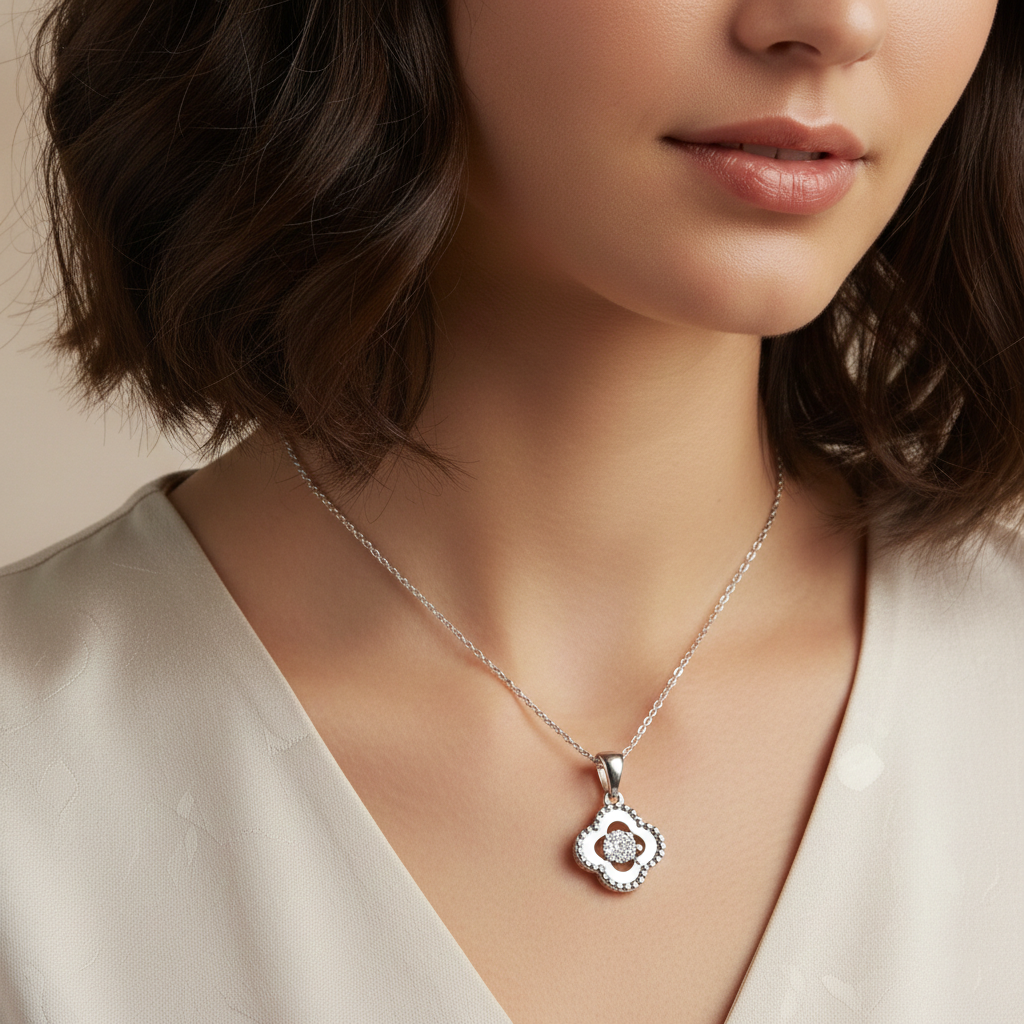 Wish Me Luck Silver Charm | Silver Chain Pendant