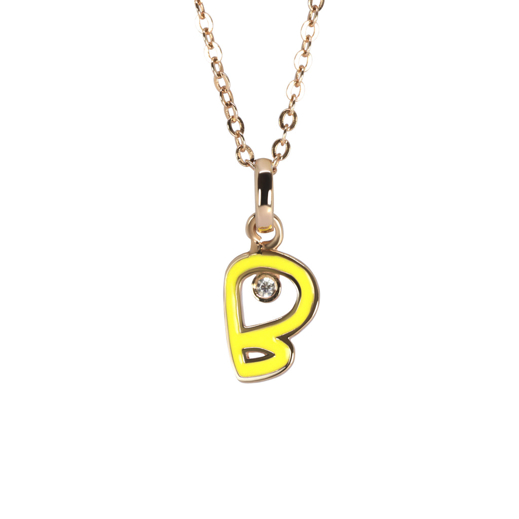 Bumblebee Bliss Initial Silver Pendant | Silver Initial B Pendant