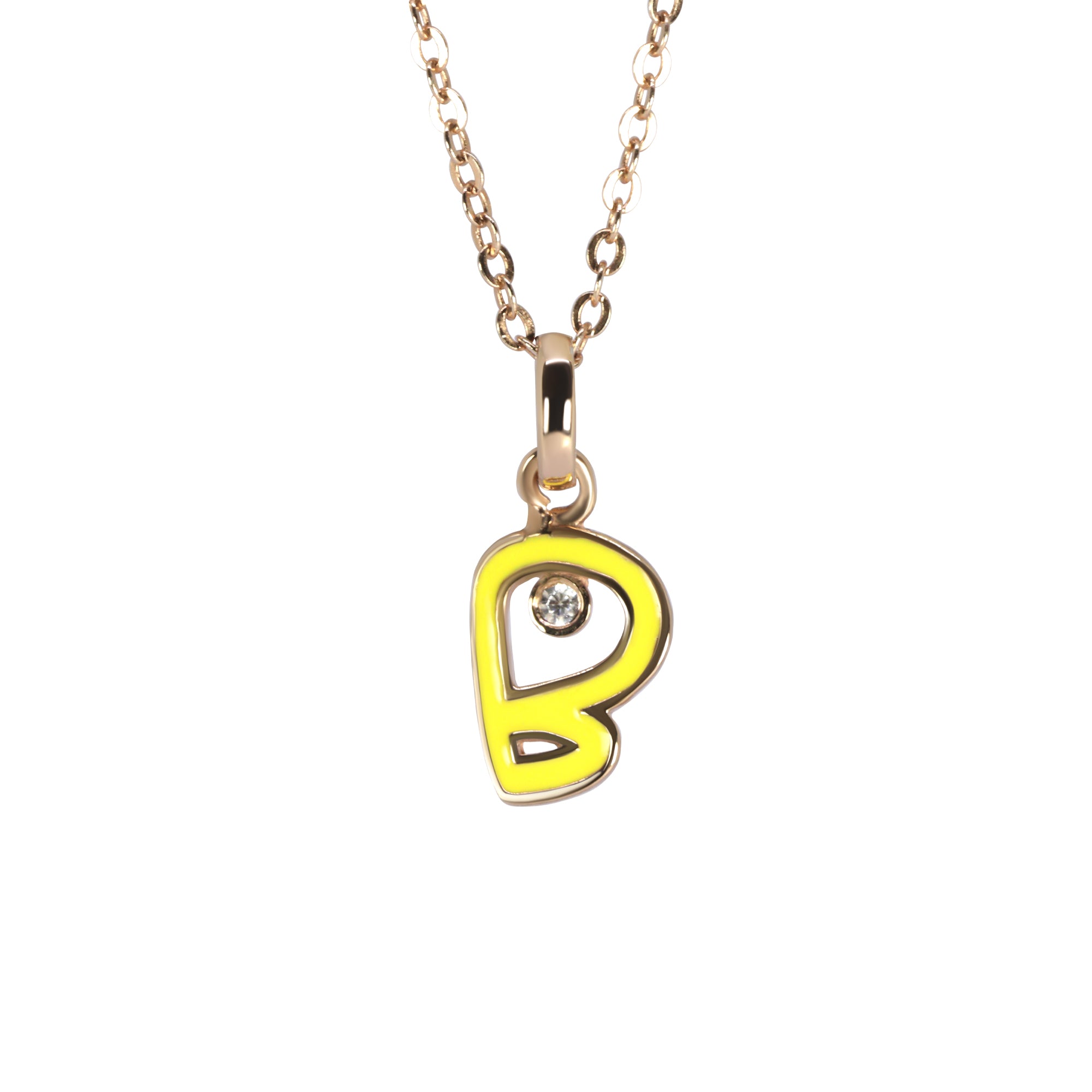 Bumblebee Bliss Initial Silver Pendant | Silver Initial B Pendant