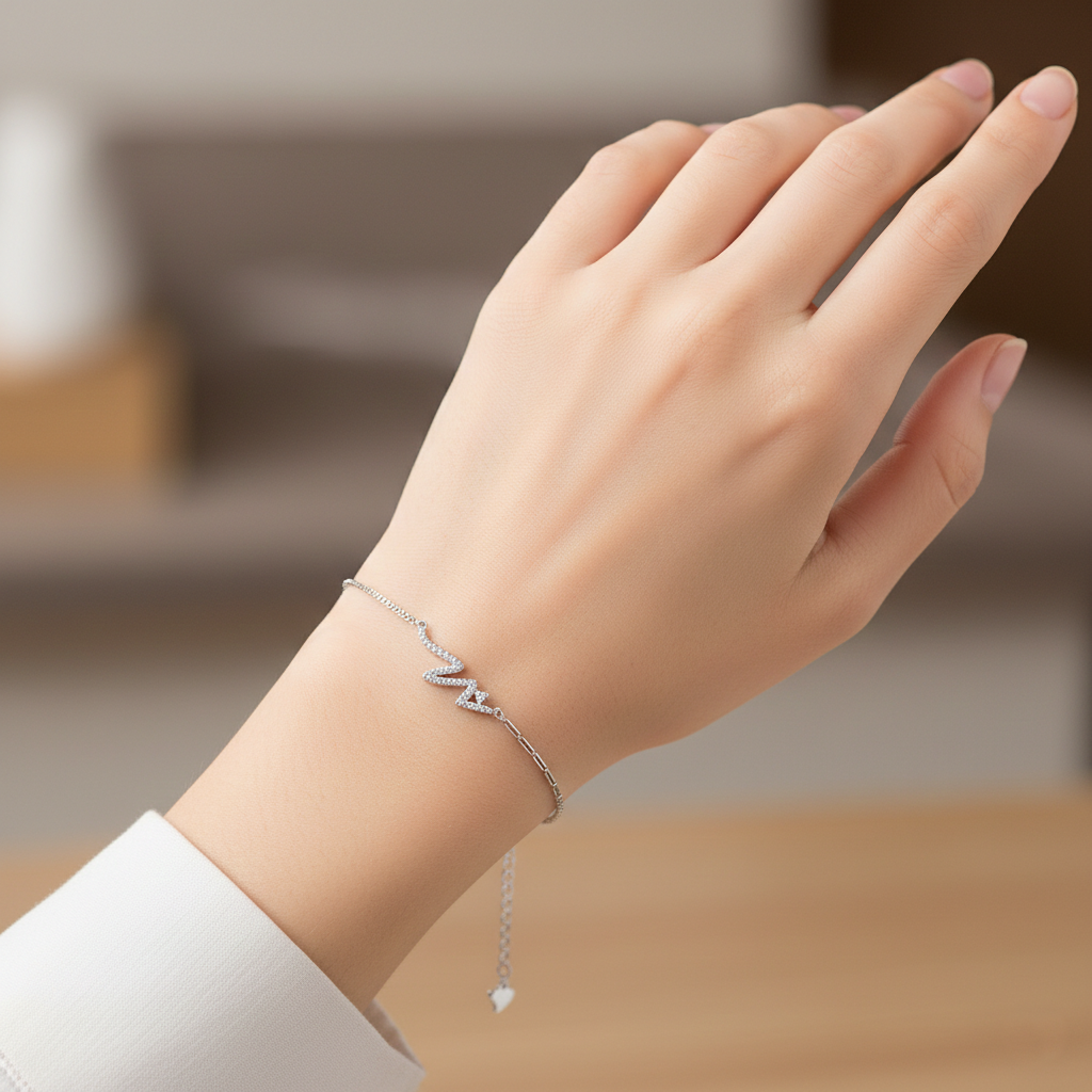 My Heartbeat Sparkle Silver Bracelet | 925 Silver Jewellery