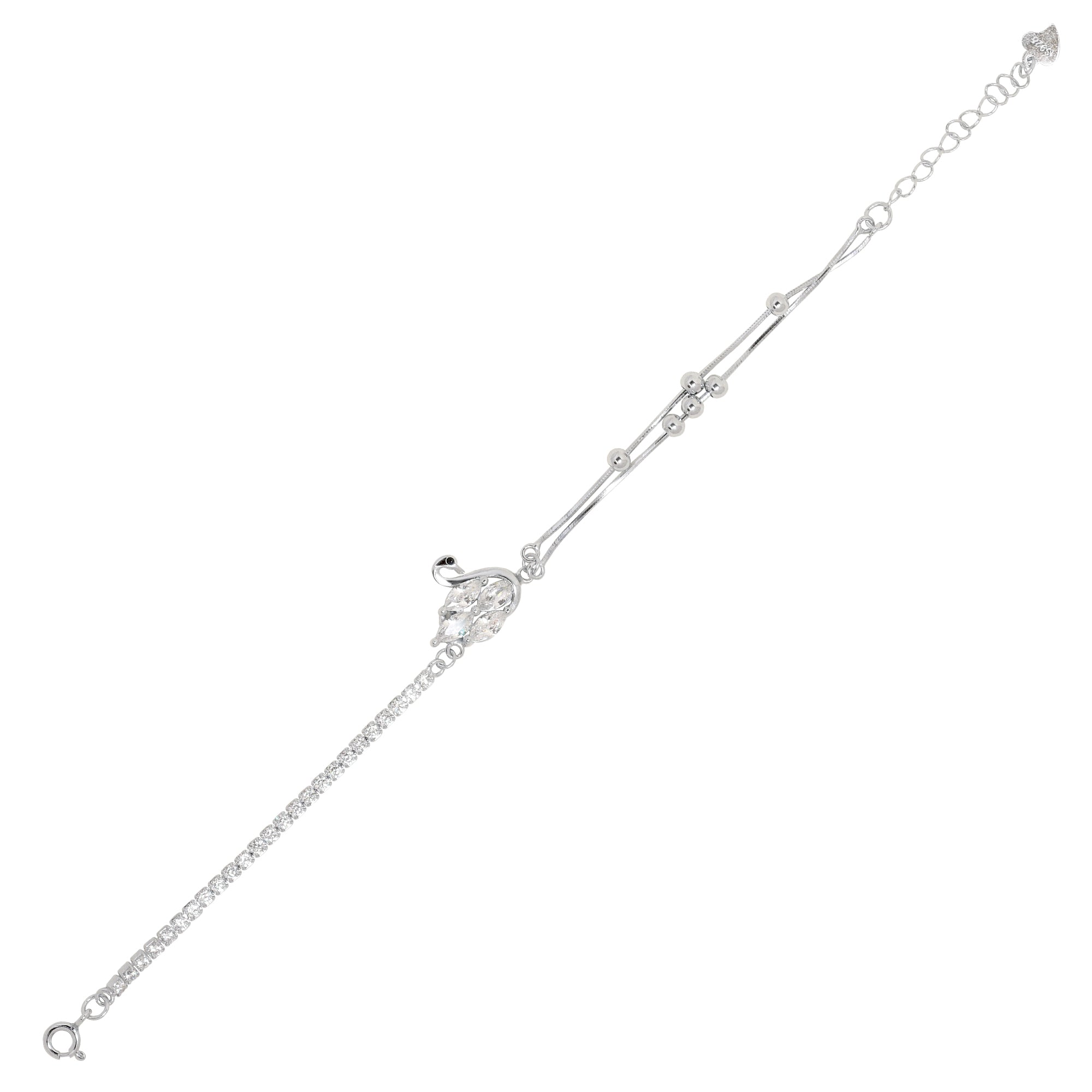 Sweet Glide Swan Silver Bracelet | Jewellery for women