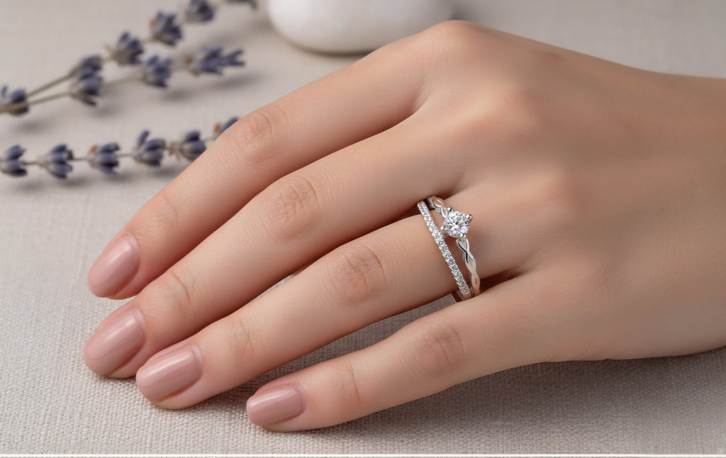 925 Sterling Silver Crown Engagement Ring